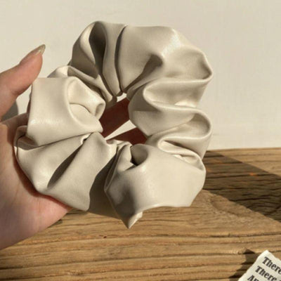 Creme weisses Leder Style Scrunchies Haargummi Haar Accessoires online bestellen
