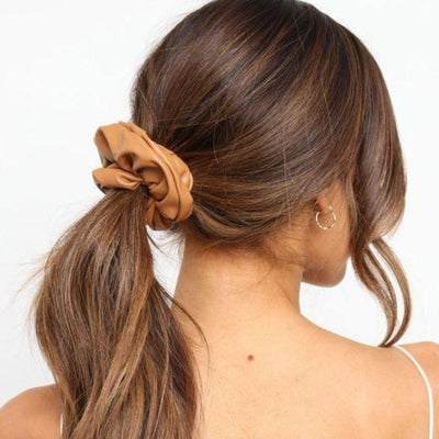 Braunes Leder Look Scrunchies Haargummis bestellen