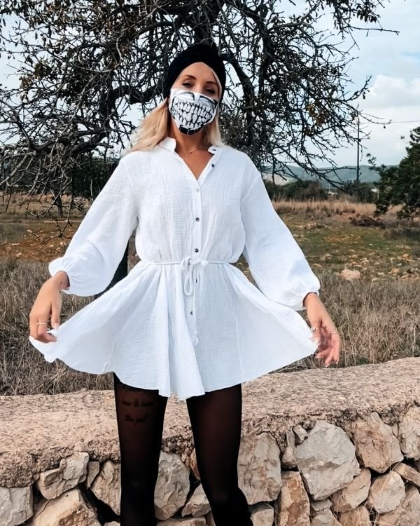 Weisses Baumwolle Kleid - mega bequemes weisses Damen Kleid