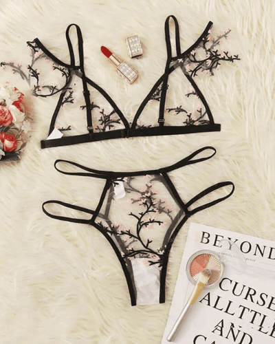 Lingerie Reizwäsche Damen - Mesh Transparentes Set