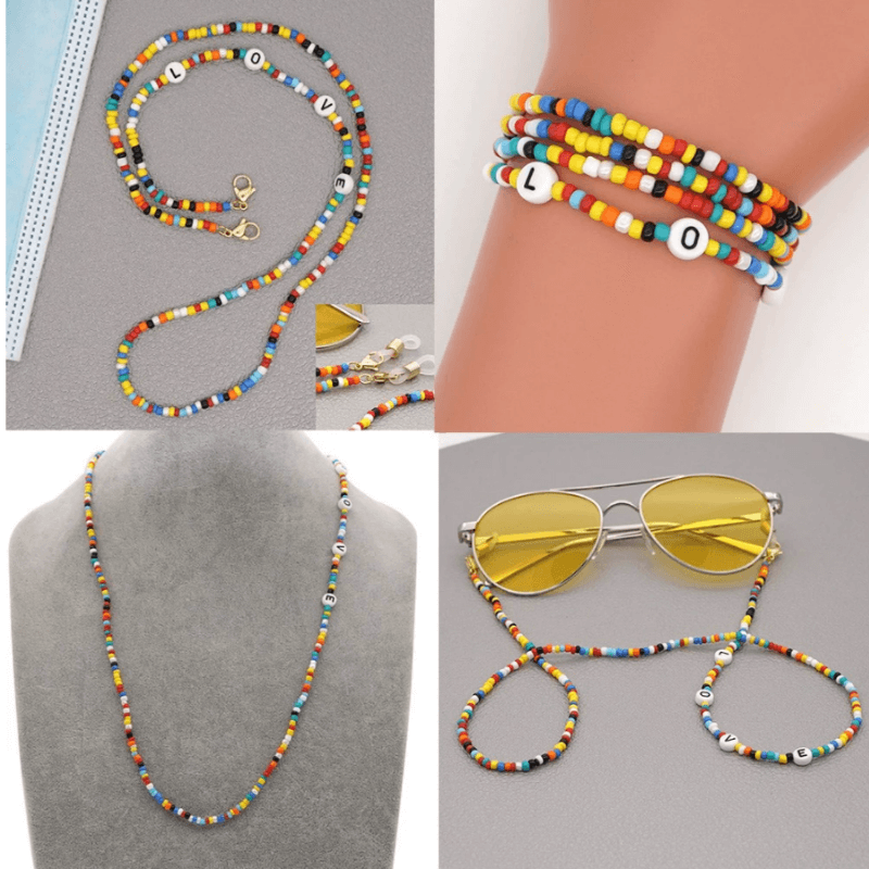 Multifunktionale Kette - Halskette, Maskenkette, Armkette, Brillenkette in Einem
