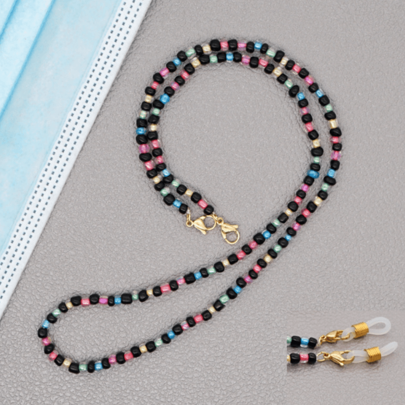Maskenkette Brillenkette Kinder Erwachsene - Perlenkette schwarz farbig bunt online Shop Schweiz