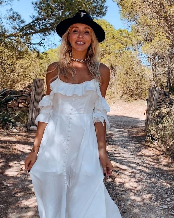 Weisses Ibiza Boho Kleid Sommerkleider Damen kaufen Schweiz Just Style
