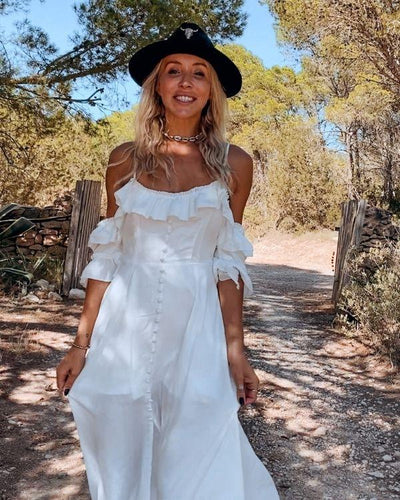 Weisses Ibiza Boho Kleid Sommerkleider Damen kaufen Schweiz Just Style