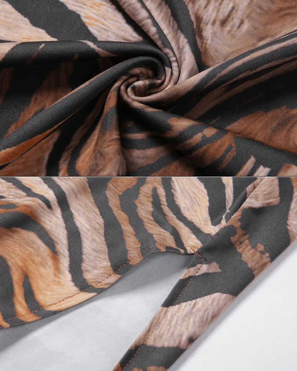 Animal Print Safari Look Kleid Damen Sommer Schweiz