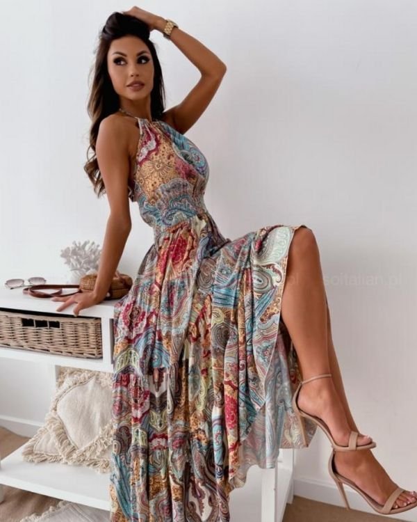 Boho Damen Kleider mit Paisley Muster in vielen Farben - Hippie Ibiza Style Kleider online Schweiz 