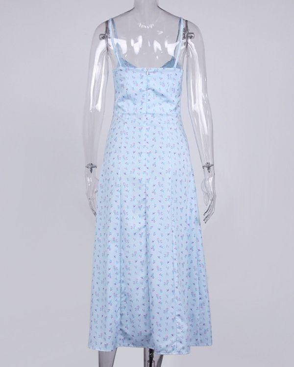 Boho Maxidress Kleid Blumen Muster Floral Kleid