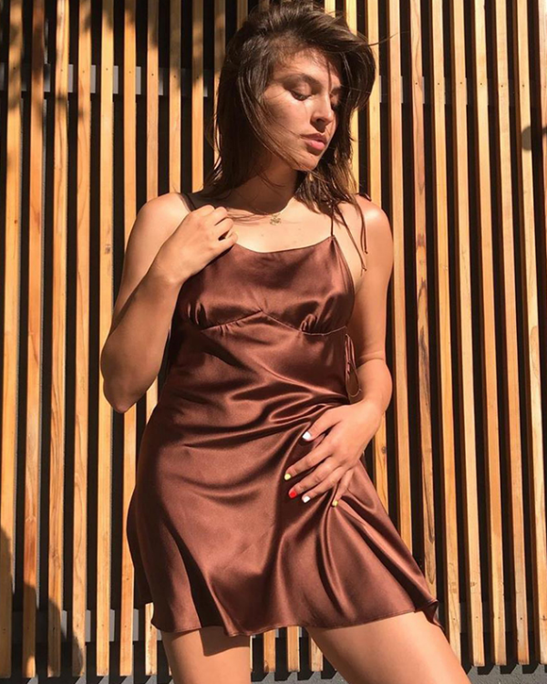Minikleid Damen Seideneffekt Lingerie Style