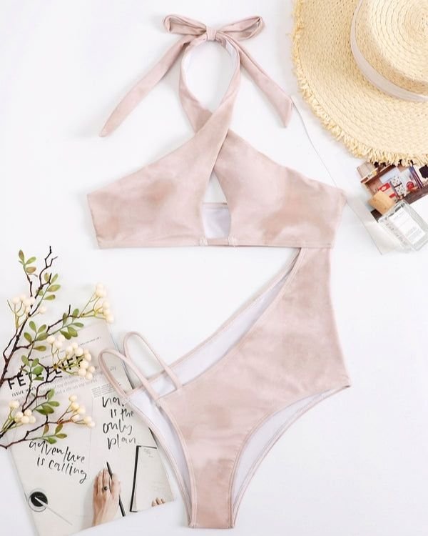 Damen Monokini Badeanzug Einteiler zum binden am Nacken - Eleganter Monokini online bestellen 