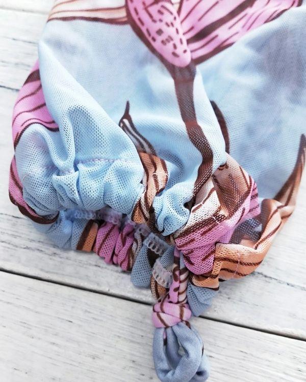 Mesh Langarm Badeanzug mit Floral Blumen Print