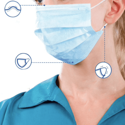 Hygienemasken Einwegmasken Blau Erwachsene