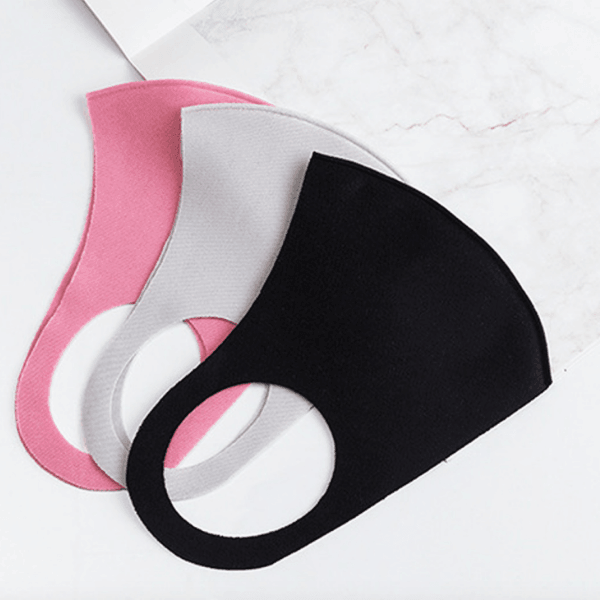 Schwarze graue und rosa Textilmaske Stoffmasken Schweiz online kaufen