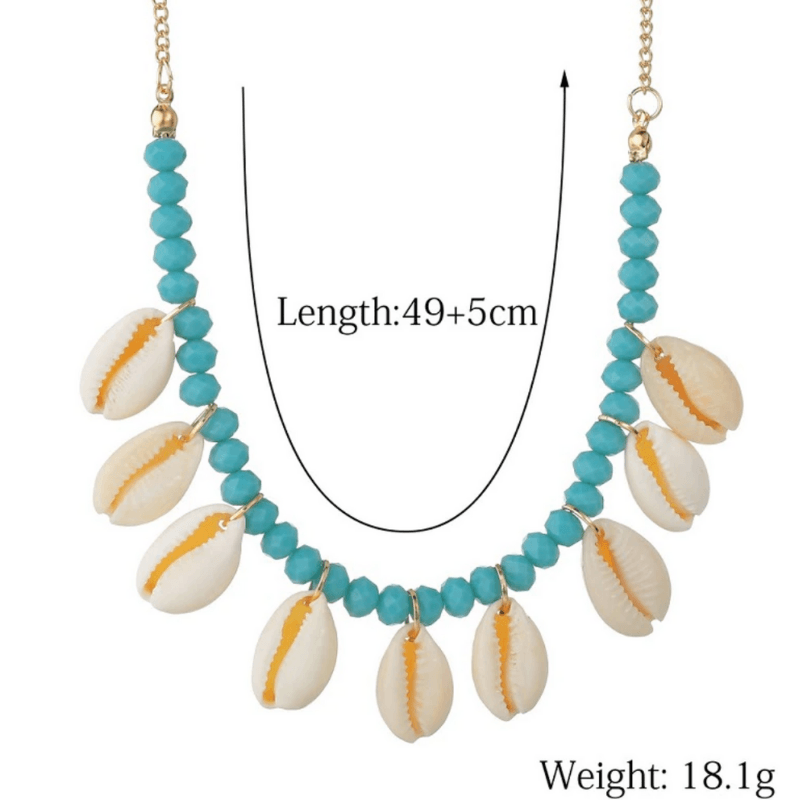 Muschel Halskette Perlen - Muschelkette Beach Boho Style Schmuck Schweiz
