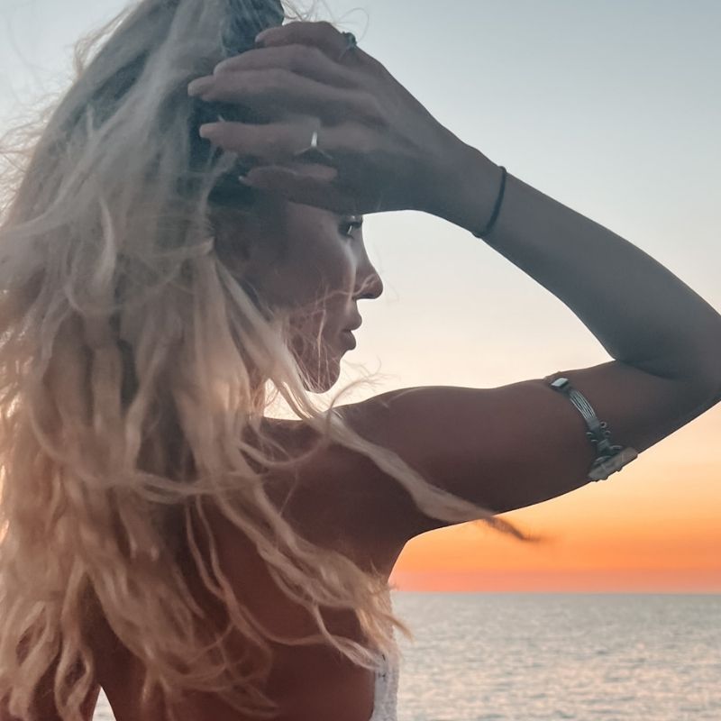 Festival Modeschmuck Accessoires Oberarmreifen im Boho Hippie Style mit Quarz Stein