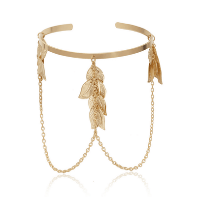 Oberarmreifen gold mit Ketten und Verzierung Hippie Style Schmuck