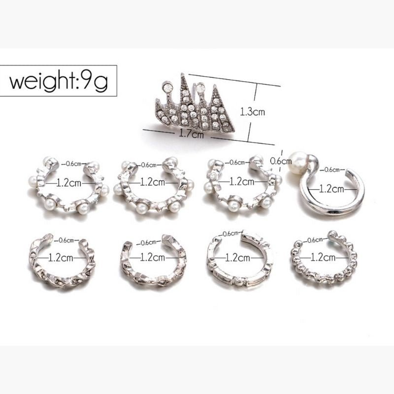 Ohrringe Ear Cuffs Modeschmuck mit Kunstperlen und Strasssteinen 