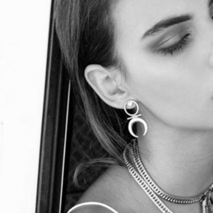 Silberne Boho Hippie Ethno Ohrringe Ohrstecker Modeschmuck 
