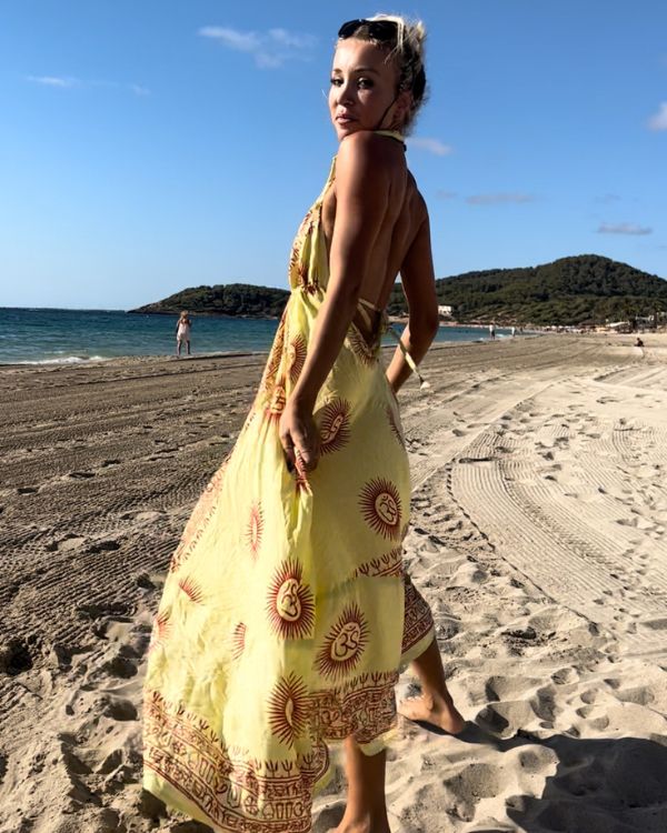 Rueckenfreies Boho Hippie Kleid im India Style - Indien Fashion Kleider online kaufen