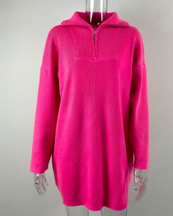 Strick oversize Hoodie Sweater Pullover Rollkragen - Kuscheliger Loungewear Damen Pullover lang