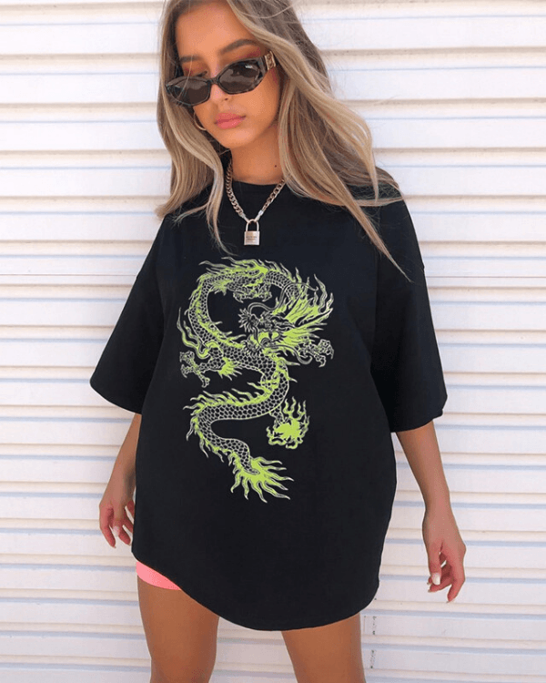 Oversize T-Shirt Japan Drachen Dragon