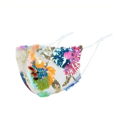 Pailletten Stoffmasken mit farbigem Glitzer Mustern - Designer Fashion Masken Schweiz