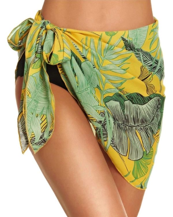 Blatt gelb gruen Tropical Vibes Pareo Tuch Beach Cover-Up 