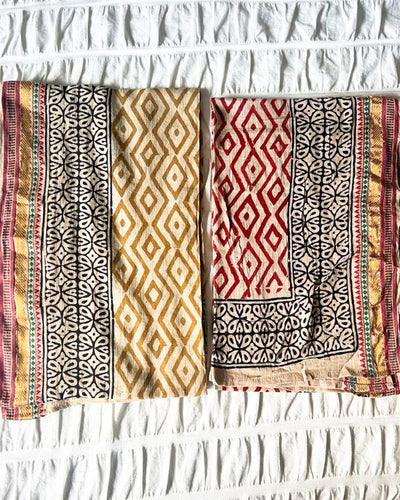 Pareo Sarong aus Indien mit geometrischen Raute Mustern 