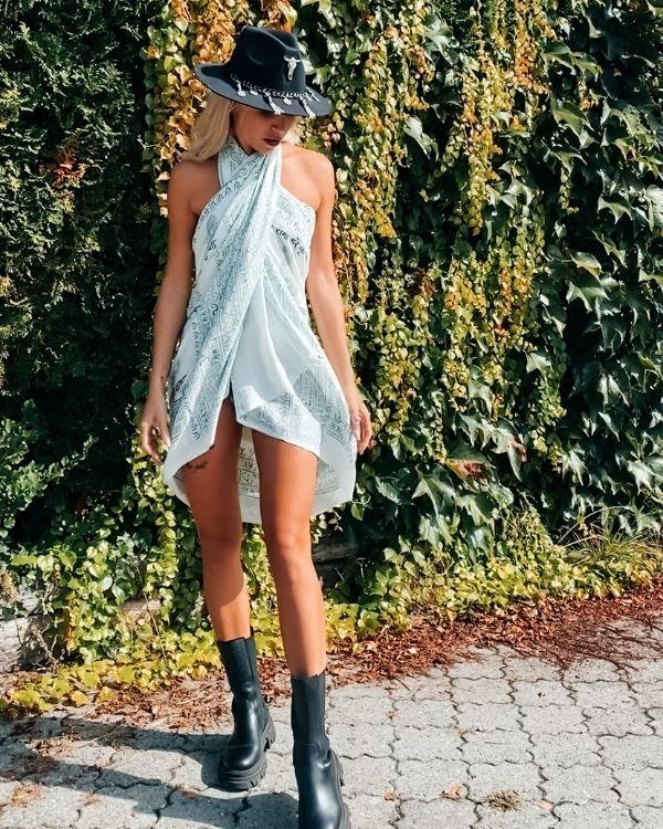 Pareo Wickel Kleid - Boho Indian Fashion Style - Multifunktionales Tuch