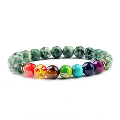 Chakra Armband aus Quarz Naturstein in grün