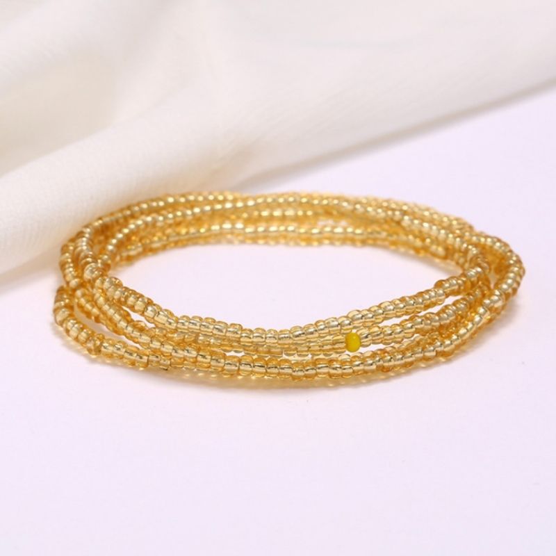 goldene Bauchkette aus feinen kleinen Perlen - Damen Modeschmuck Multifunktionale Kette 
