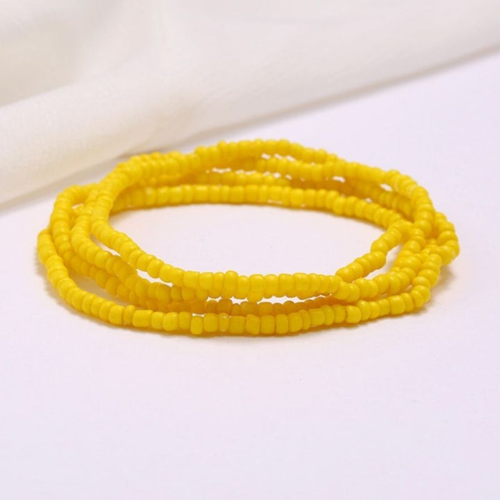 Gelbe Perlenkette Bauchkette aus kleinen Perlen - elastische Multifunktionale Bauchkette 