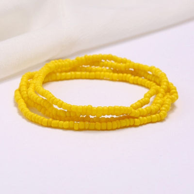 Gelbe Perlenkette Bauchkette aus kleinen Perlen - elastische Multifunktionale Bauchkette 