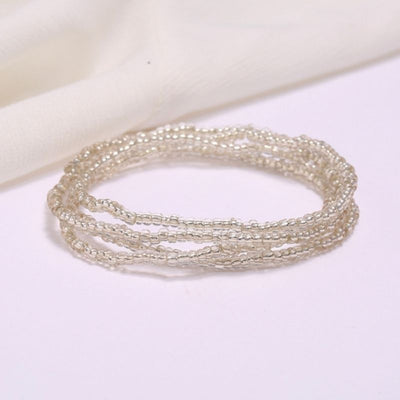 transparente elastische Multifunktionale Bauchkette aus kleine Mini Perlen - Perlenkette 