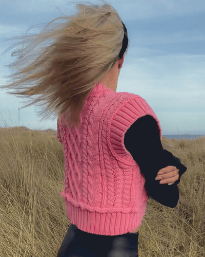 Pullunder Irina in rosa mit Zopfmuster Cindy Ibiza