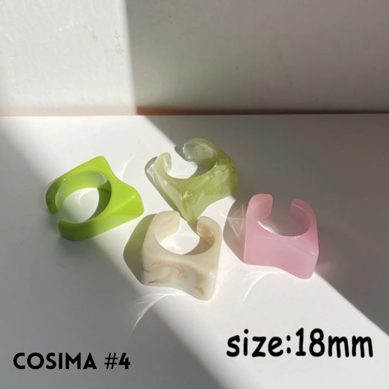 Viereckige Farbige Acryl Ringe Modeschmuck Fingerringe