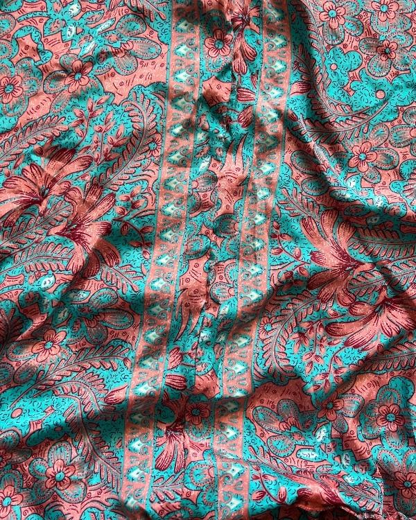 Blumen Damen Kleid in rosa tuerkis blau gemischt