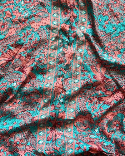 Blumen Damen Kleid in rosa tuerkis blau gemischt