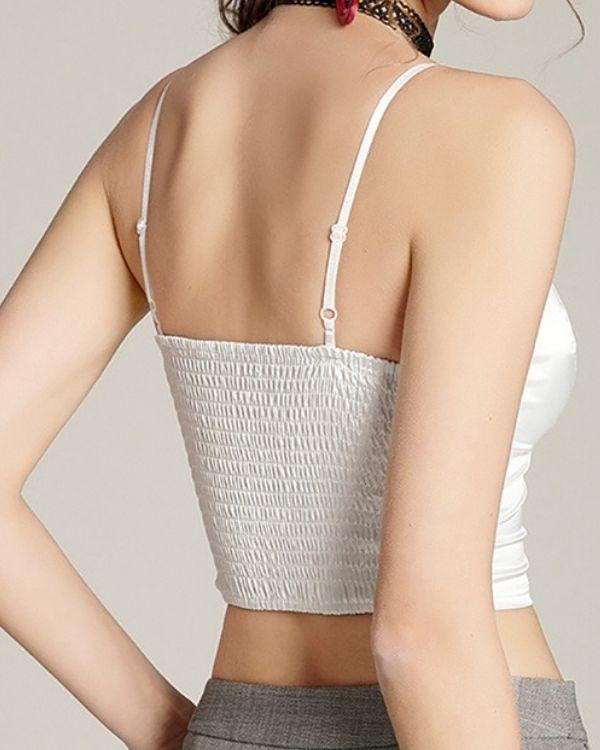 Scrunch Elastisches Crop Top Damen