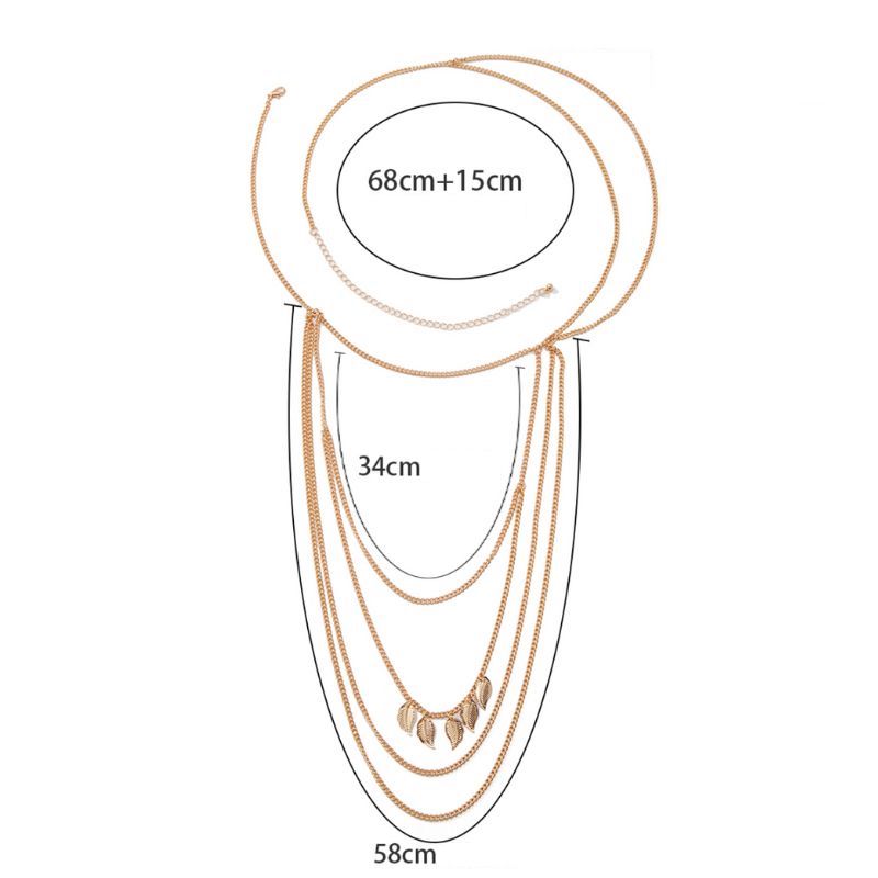 Koerperschmuck Kette fuer Hals, Schultern und Oberarm