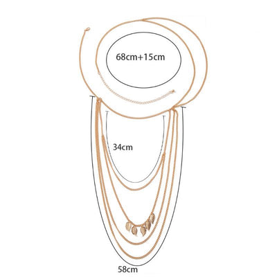 Koerperschmuck Kette fuer Hals, Schultern und Oberarm
