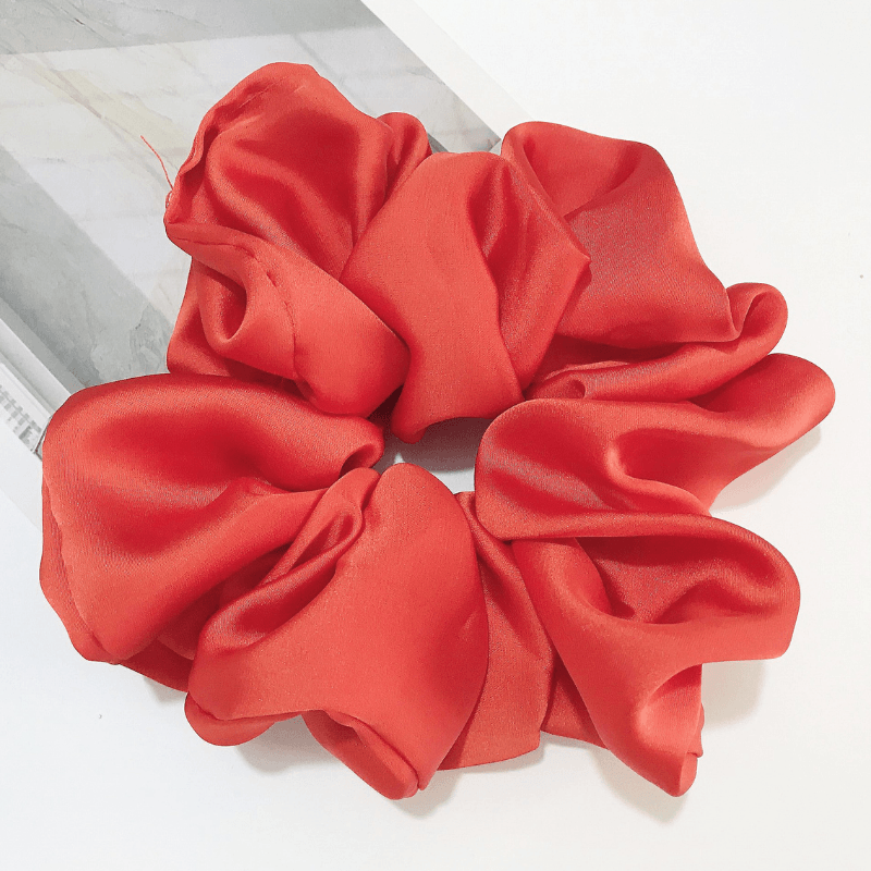 Rot Scrunchie Haargummi Koral Rot Farbe