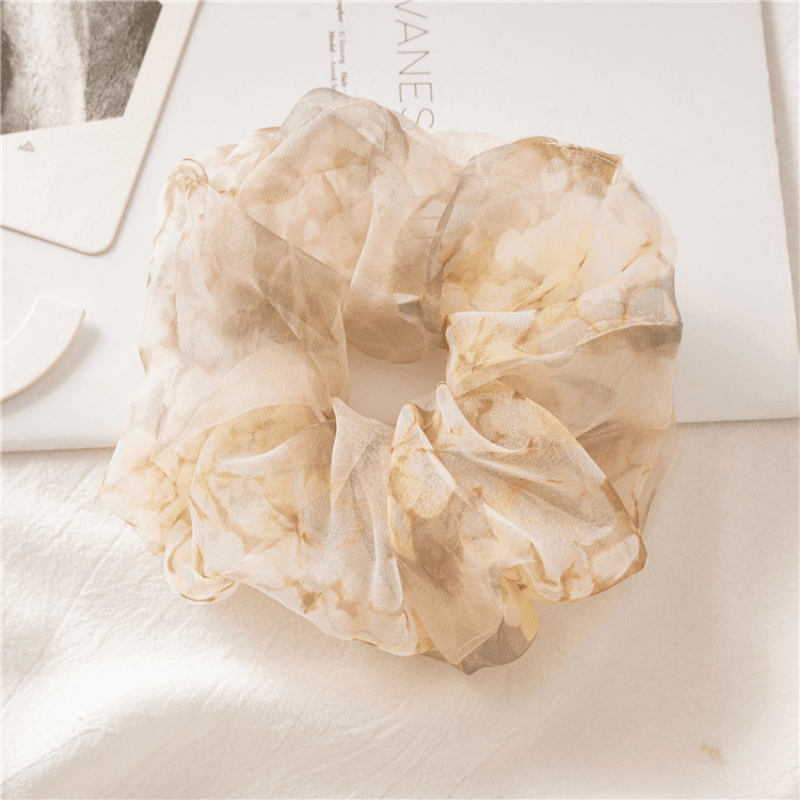 beige elegant Haargummi Style Scrunchie