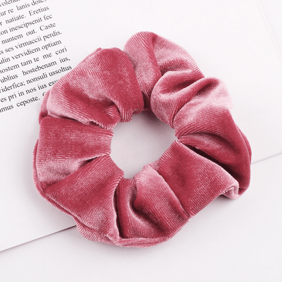 altrosa Haargummi aus Velvet Samt