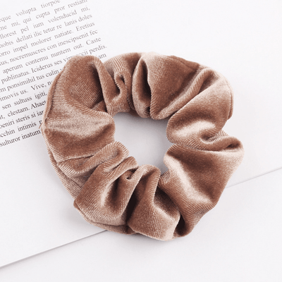 beige Samt Velvet Haargummi Scrunchie
