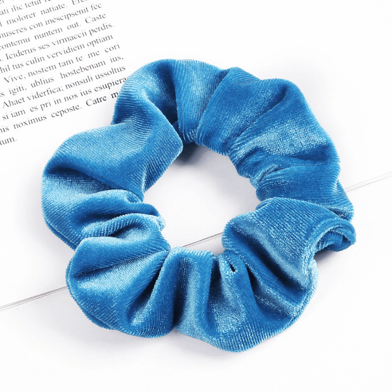 Haargummi aus Samt Velvet in blau Scrunchie