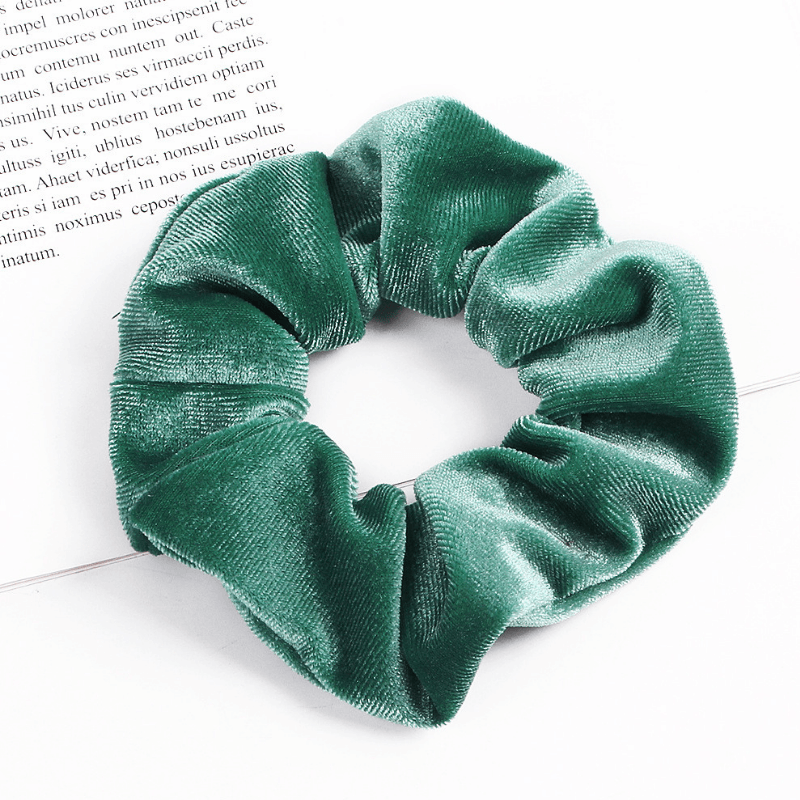 dunkelgruen Haargummi Samt Scrunchie
