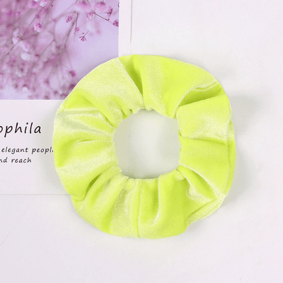 neon gelb Haargummi Scrunchie weich Velvet Samt 