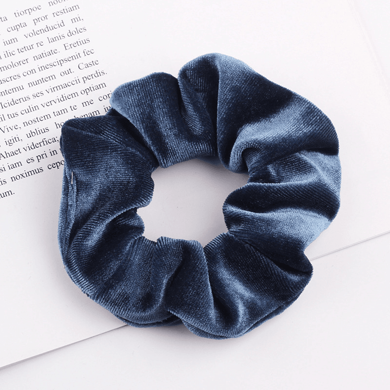 SXQLYH 4 Samt-Haargummis Mit Strass – Weiche Scrunchies Für Dicke Haare (11 Cm, Mischfarben)