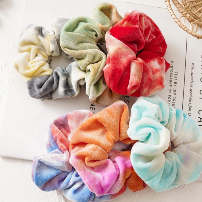 Velvet Scrunchie im Boho Batik Style - Haargummi in vielen Farben