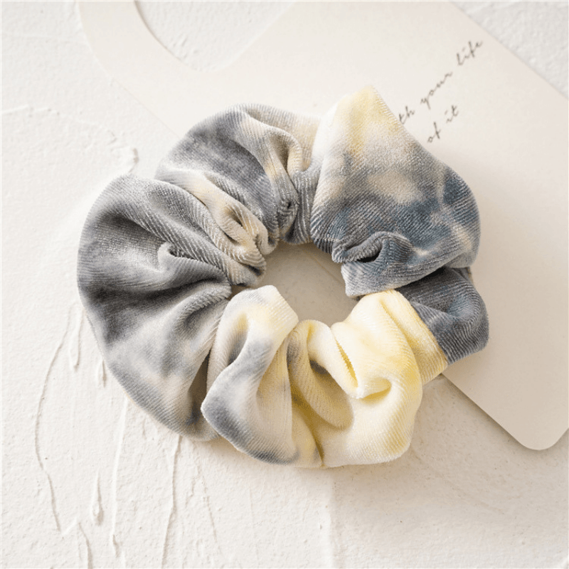 Creme Grau Scrunchie Haargummi Bohemian